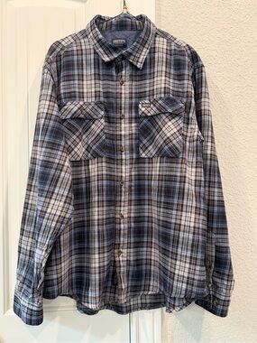 SMITH Men's Blue Plaid Long-Sleeve Button-Up Shirt
